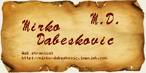 Mirko Dabesković vizit kartica